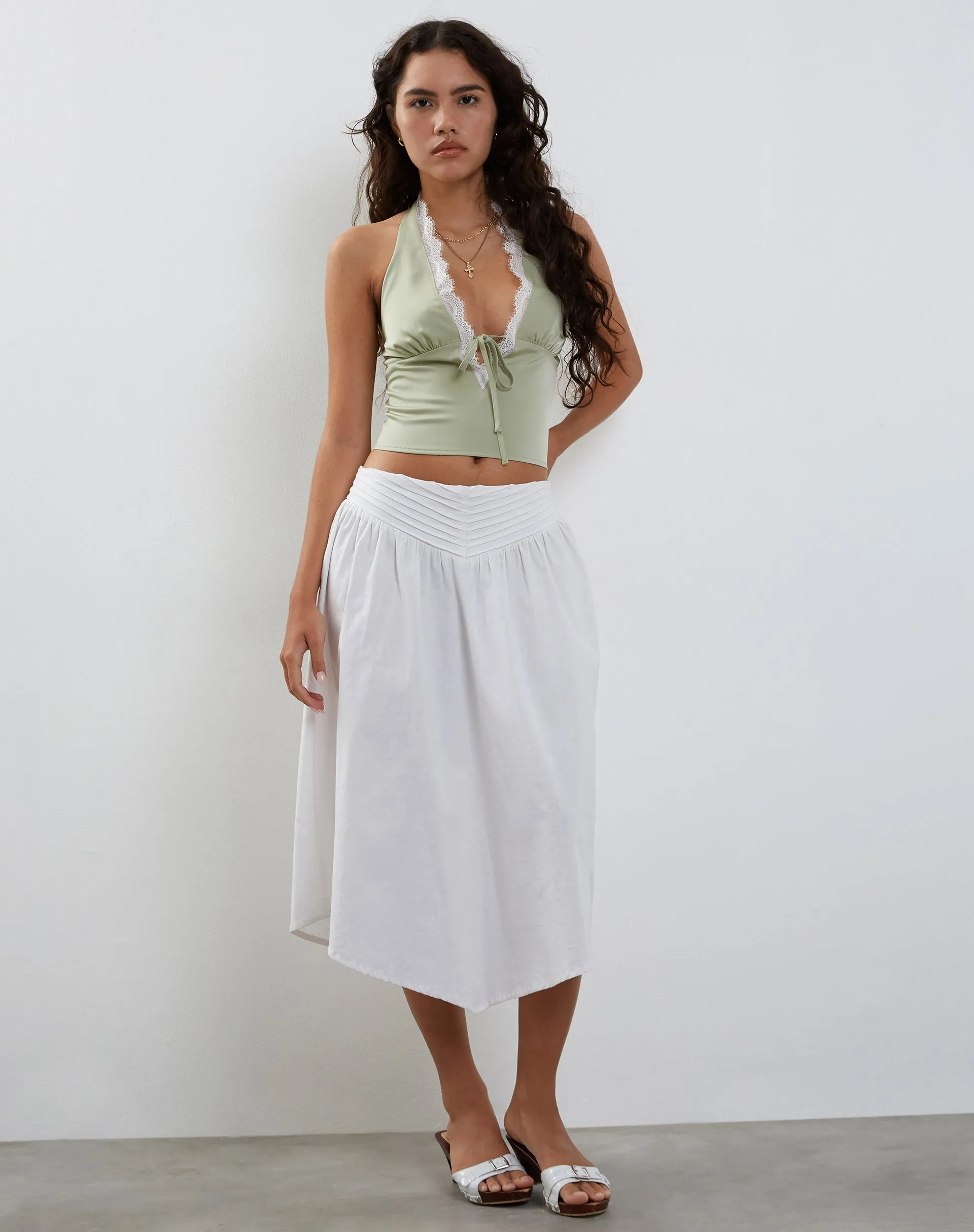 Mutsuki Halterneck Top in Satin Mint sold by Motel Rocks product image thumbnail 3