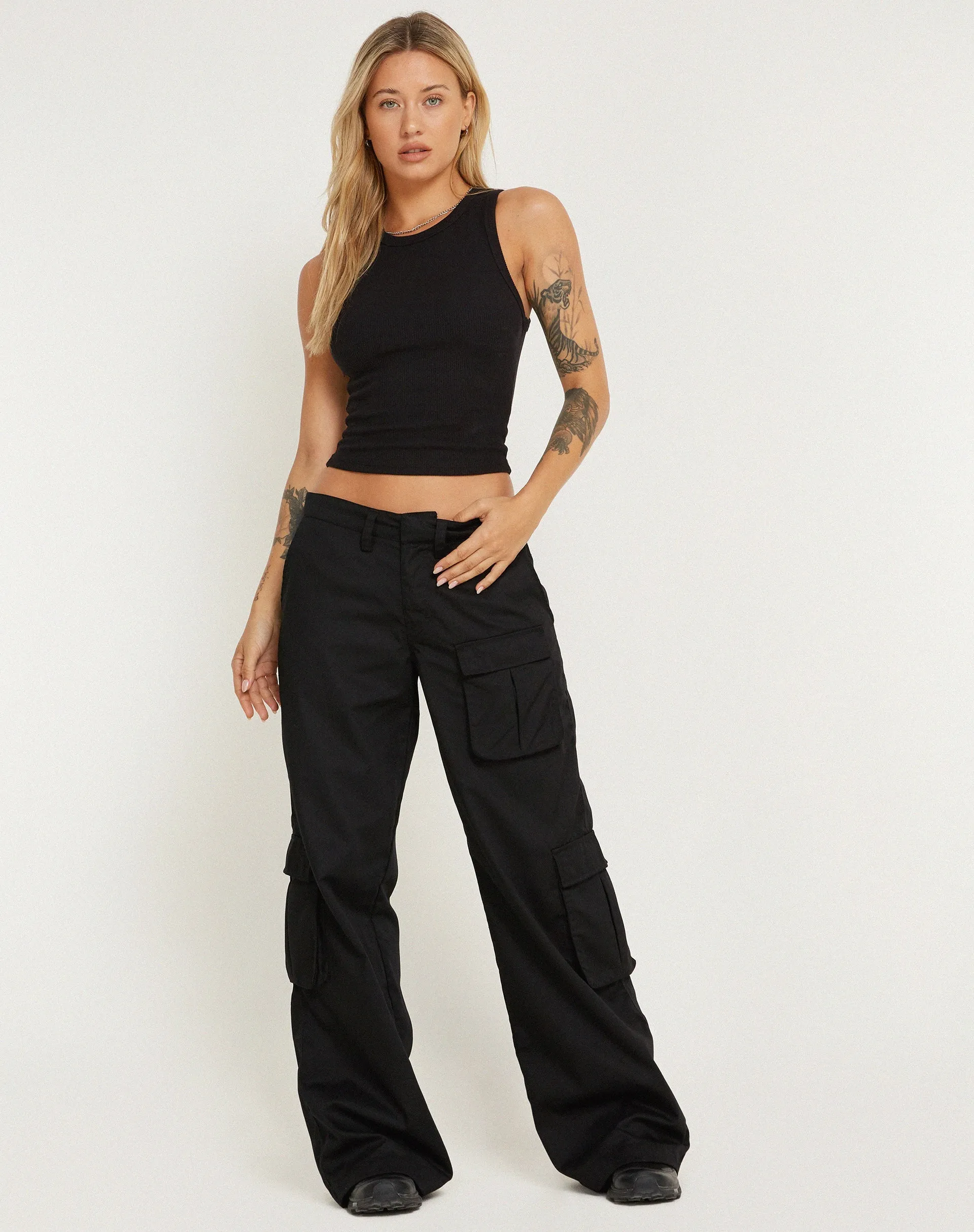 Lovis Cargo Trouser in Black sold by Motel Rocks product image thumbnail 5