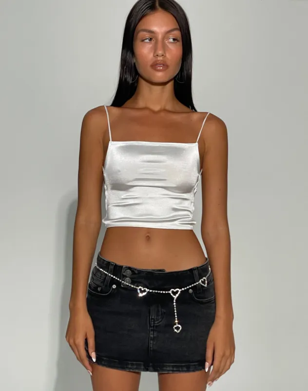Ozka Crop Top in Ivory sold by Motel Rocks
