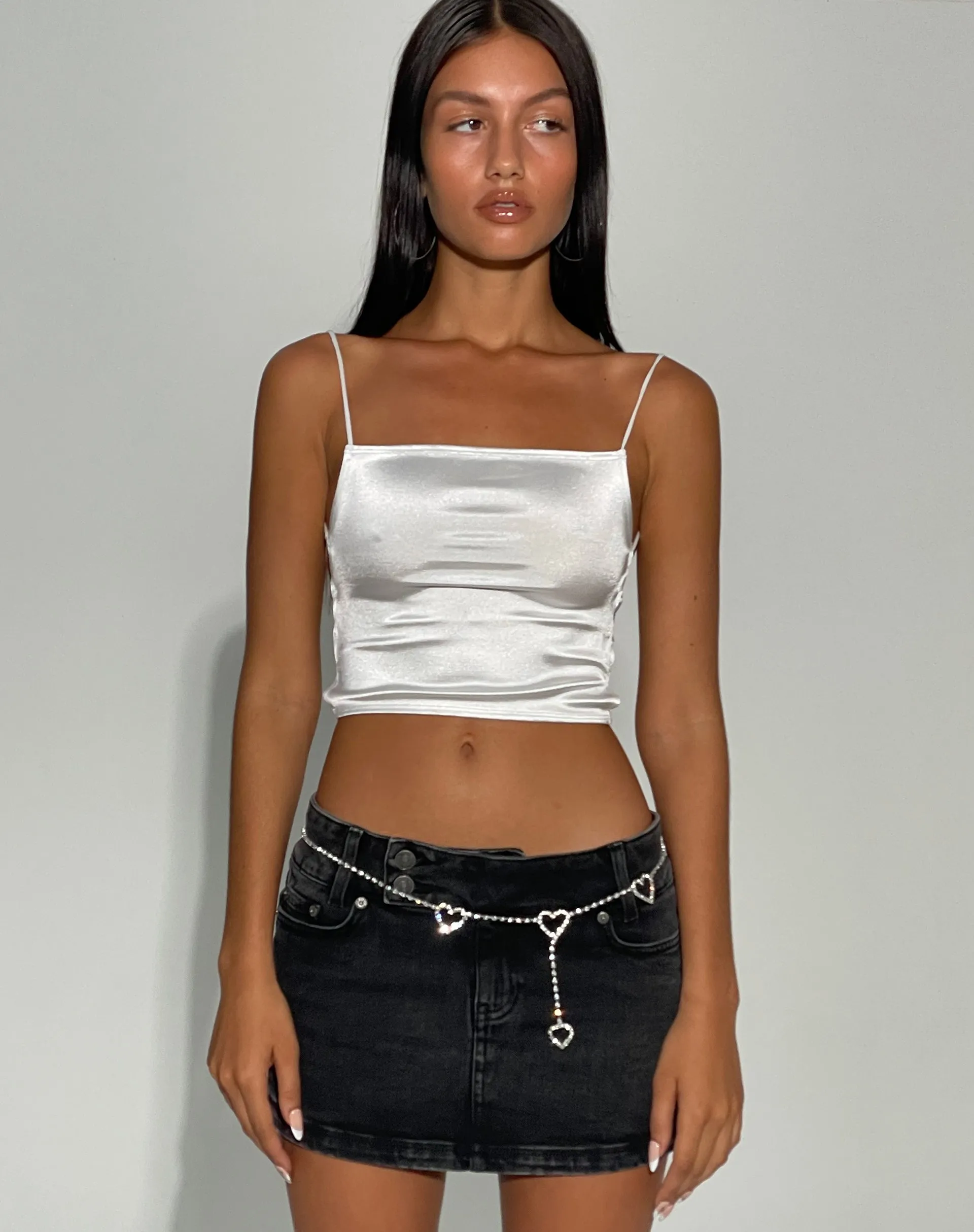 Ozka Crop Top in Ivory sold by Motel Rocks