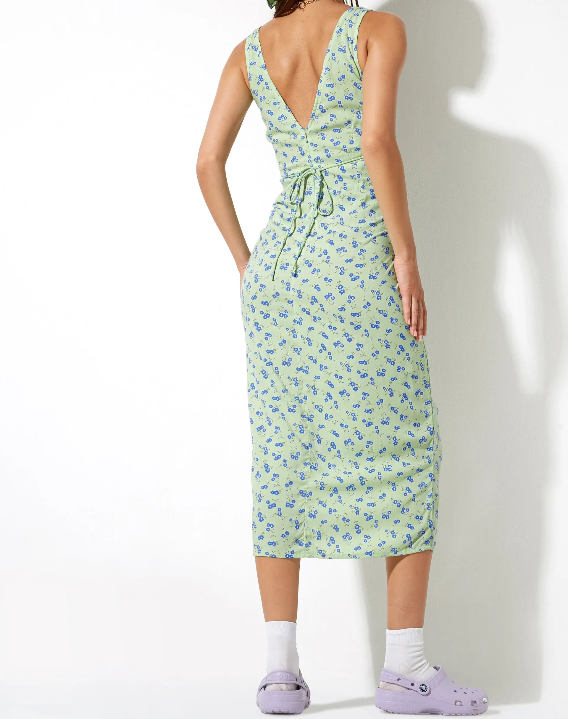 Lisheva Midi Dress in Lime Floral sold by Motel Rocks product image thumbnail 2