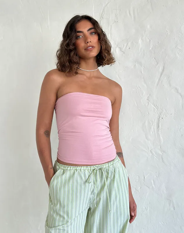 Shaelo Bandeau Top in Pink Lady sold by Motel Rocks