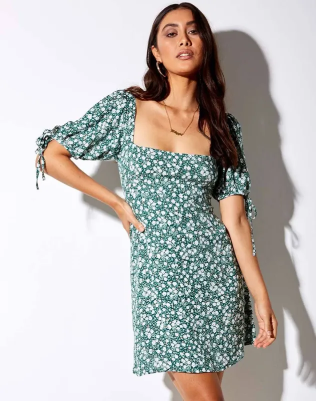 Calia Dress in Floral Field Green made by Motel Rocks