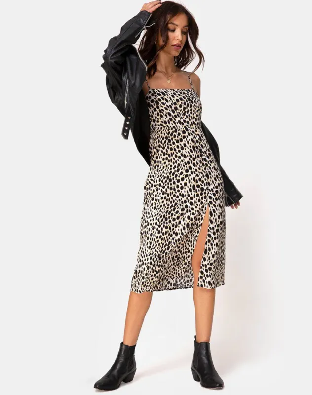 Kaoya Midi Dress in Cheetah sold by Motel Rocks