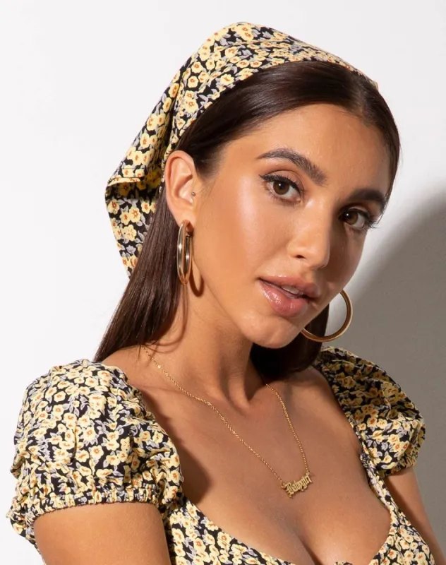 Bandana in Mini Bloom Yellow sold by Motel Rocks
