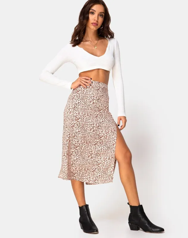 Saika Skirt in Safari Taupe sold by Motel Rocks