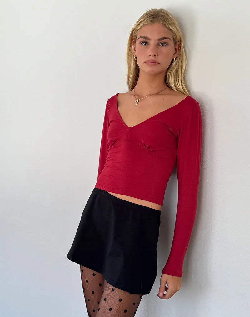 Sisil Long Sleeve Top in Adrenaline Red sold by Motel Rocks product image thumbnail 2