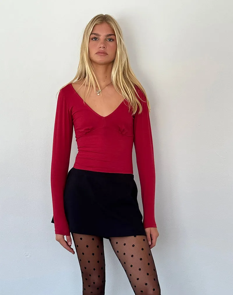 Sisil Long Sleeve Top in Adrenaline Red sold by Motel Rocks product image thumbnail 4
