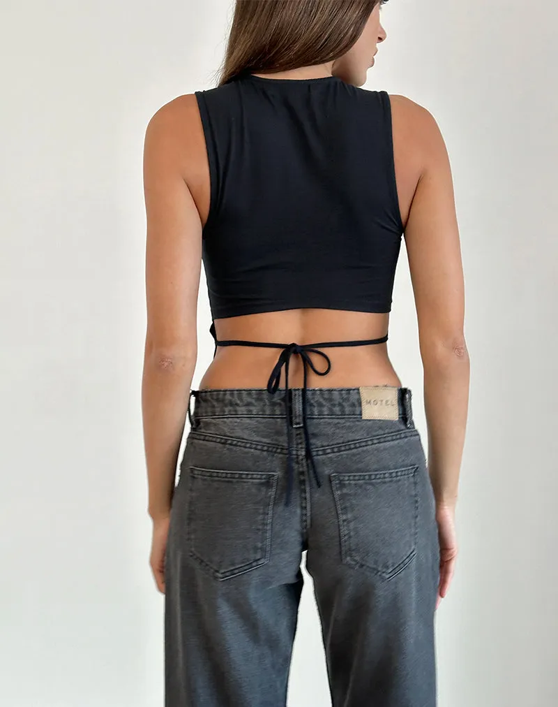 Baruna Tie Back Top in Black sold by Motel Rocks product image thumbnail 4