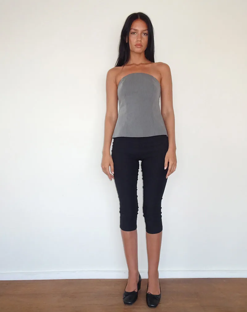 Mairi Longline Bandeau Top in Charcoal Tailoring sold by Motel Rocks product image thumbnail 4