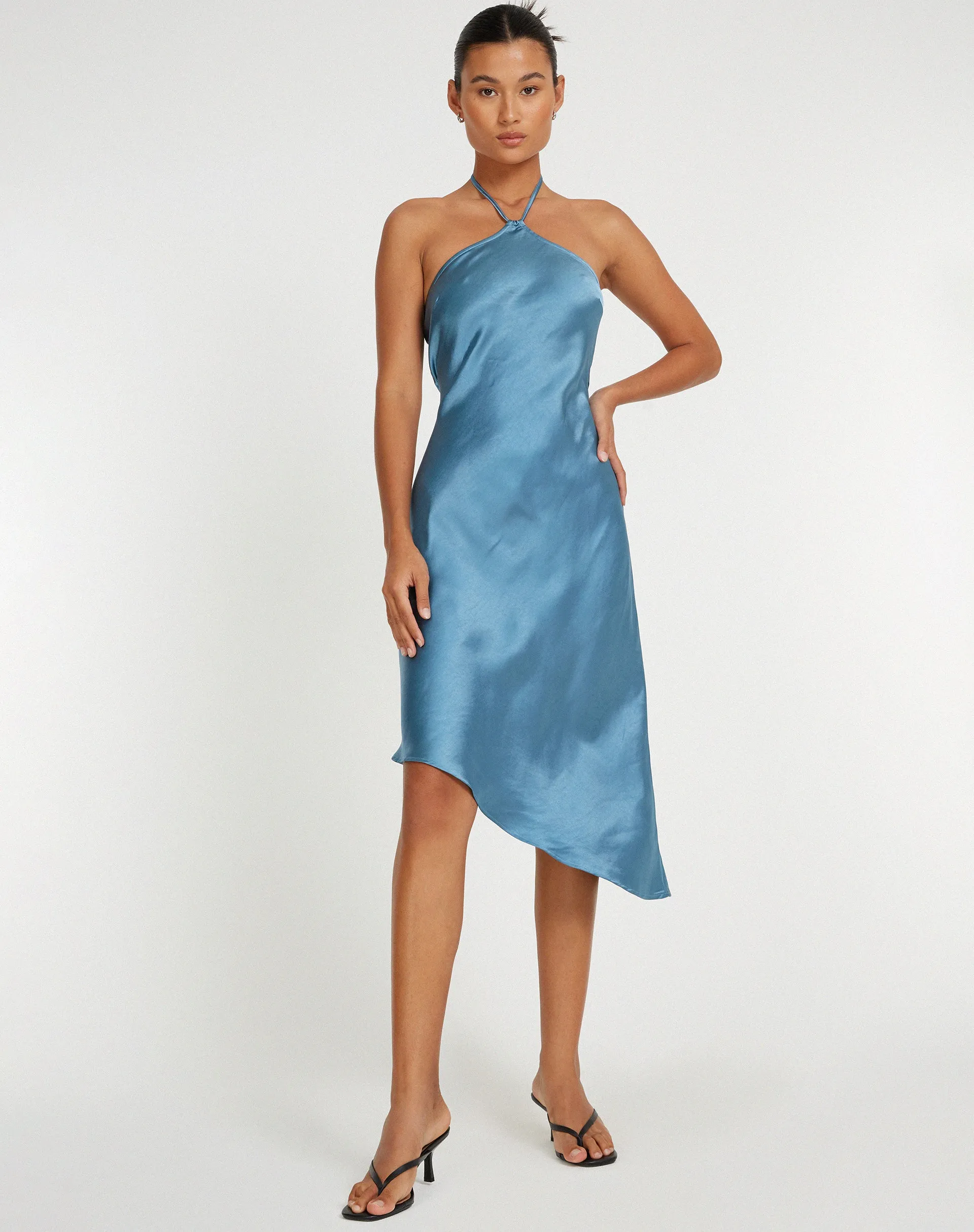 Kimora Midi Dress in Satin Slate sold by Motel Rocks product image thumbnail 3