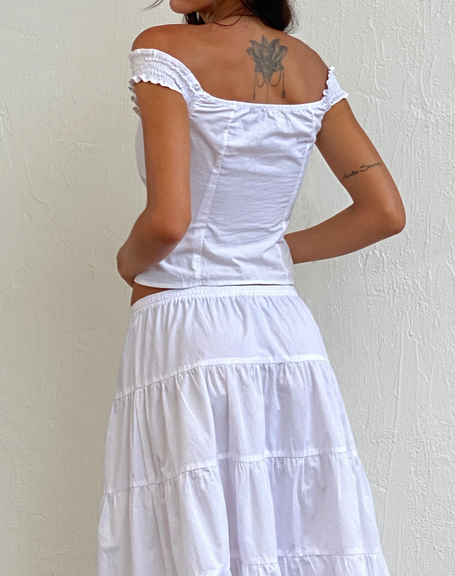 Alderidge Bardot Corset Top in White sold by Motel Rocks product image thumbnail 3