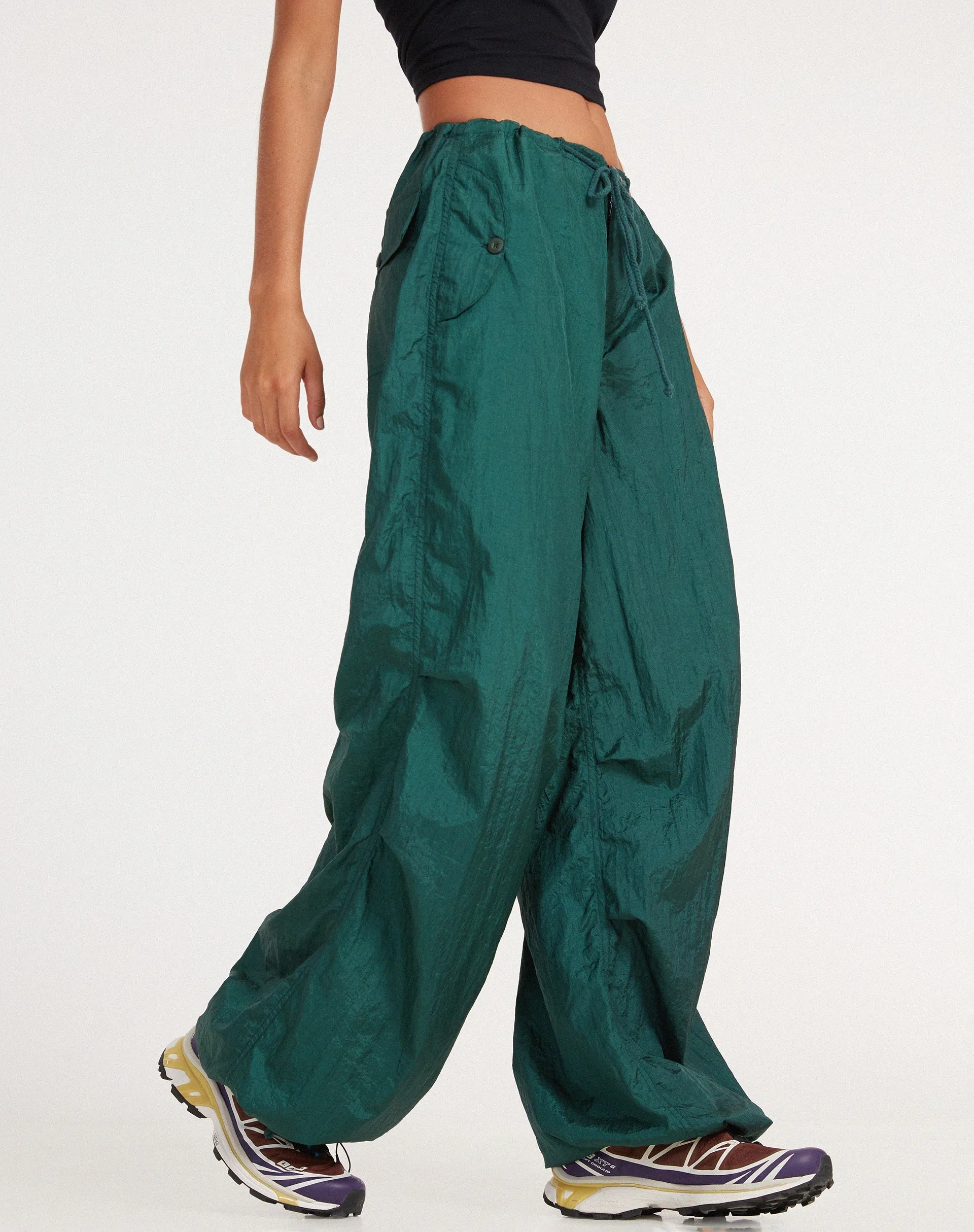 Chute Trouser in Parachute Bottle Green sold by Motel Rocks product image thumbnail 2