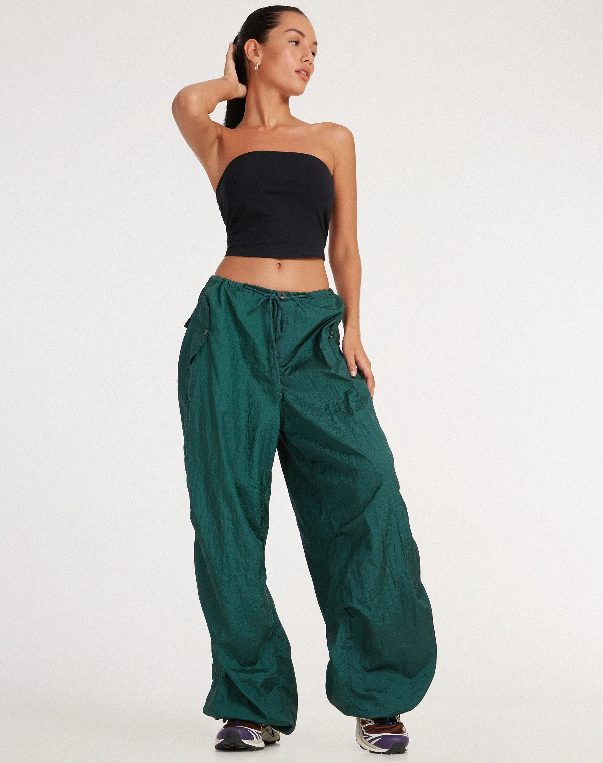 Chute Trouser in Parachute Bottle Green sold by Motel Rocks product image thumbnail 5