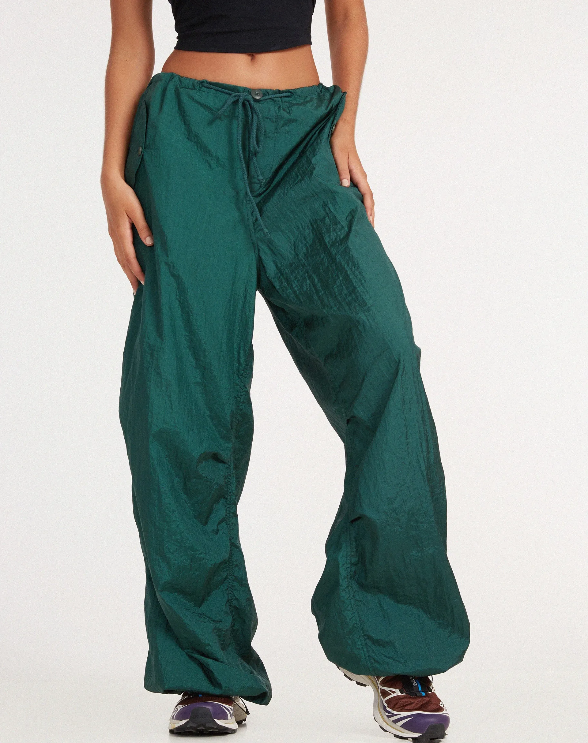 Chute Trouser in Parachute Bottle Green sold by Motel Rocks product image thumbnail 4