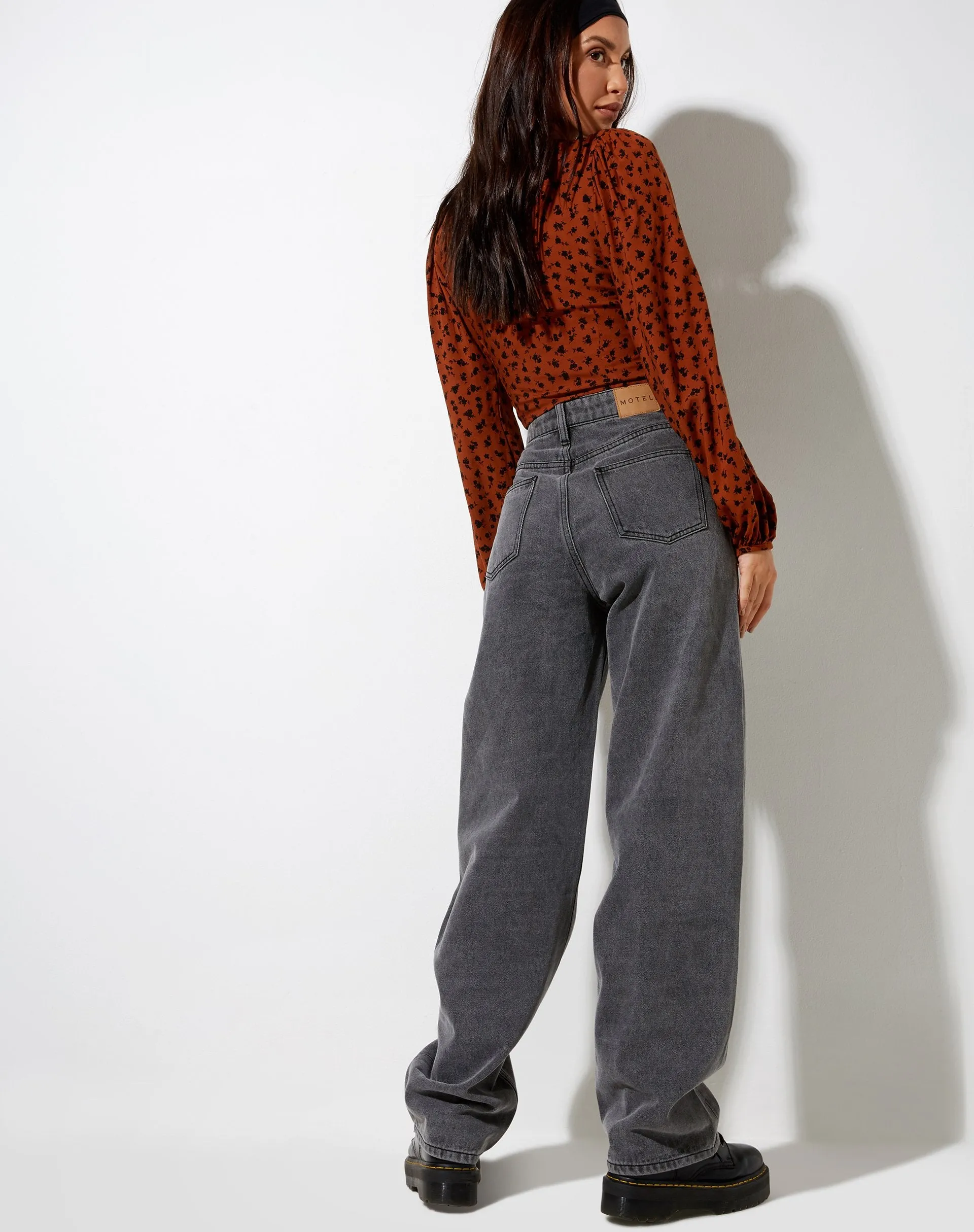 Romina Top in Dainty Daisy Bombay Brown sold by Motel Rocks product image thumbnail 4