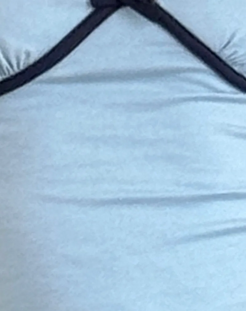 Tasina Top in Nantucket Blue with Navy Binding sold by Motel Rocks product image thumbnail 5