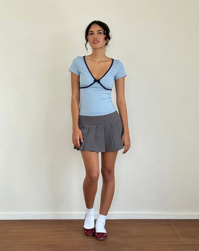 Tasina Top in Nantucket Blue with Navy Binding sold by Motel Rocks product image thumbnail 3