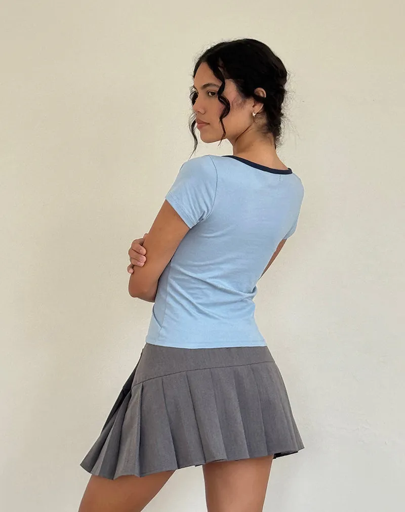 Tasina Top in Nantucket Blue with Navy Binding sold by Motel Rocks product image thumbnail 2