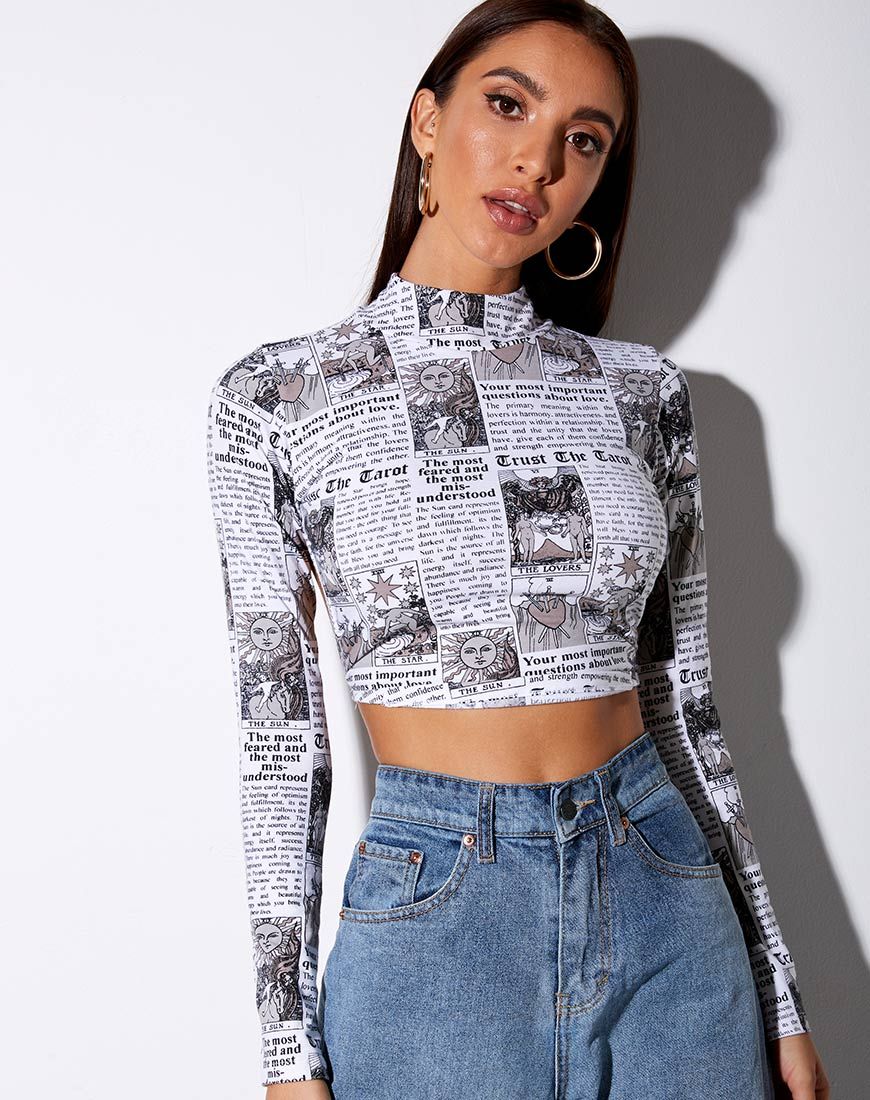 Quelia Crop Top in Tarot sold by Motel Rocks product image thumbnail 2