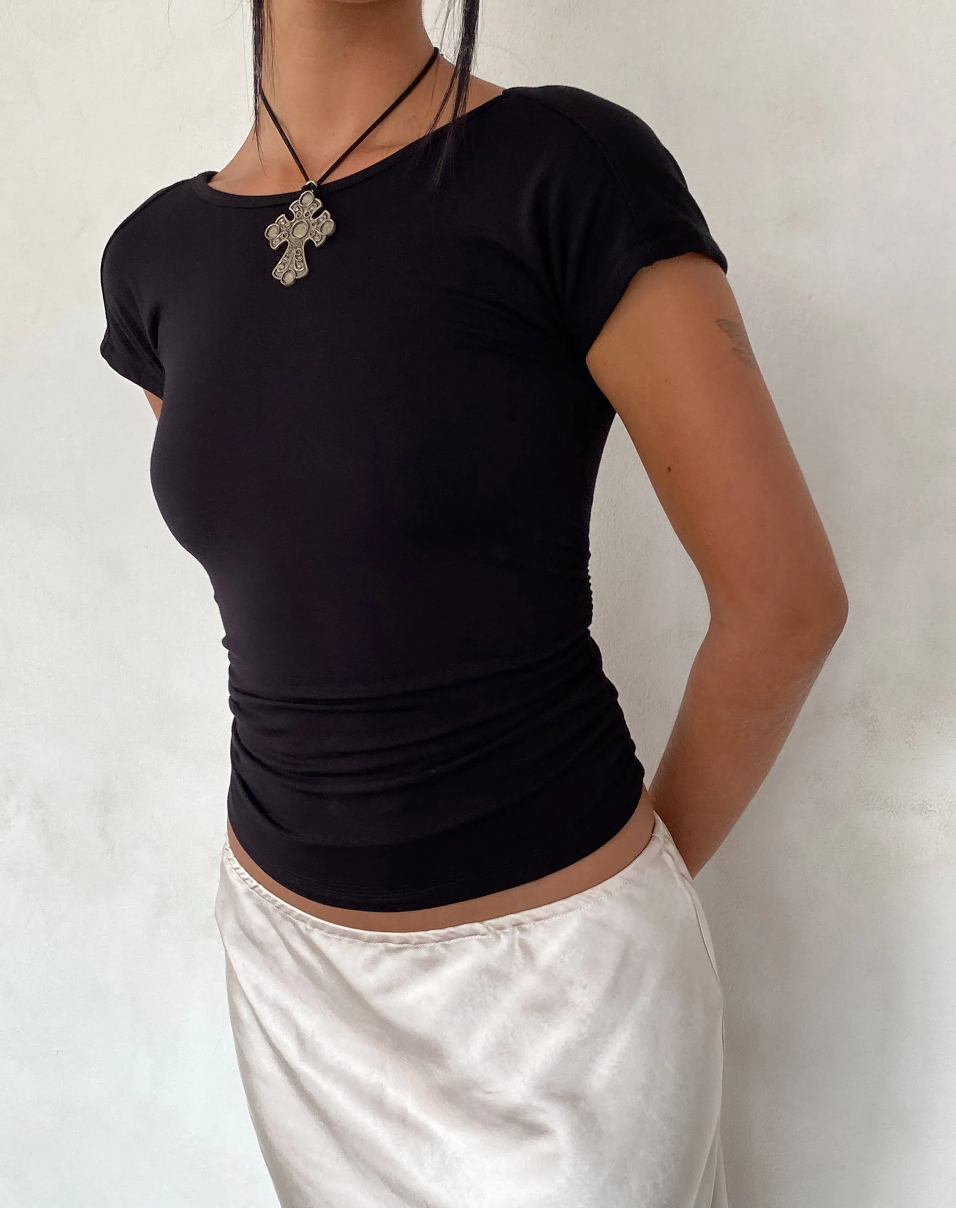 Xareni Ruched Backless Top in Black sold by Motel Rocks product image thumbnail 5