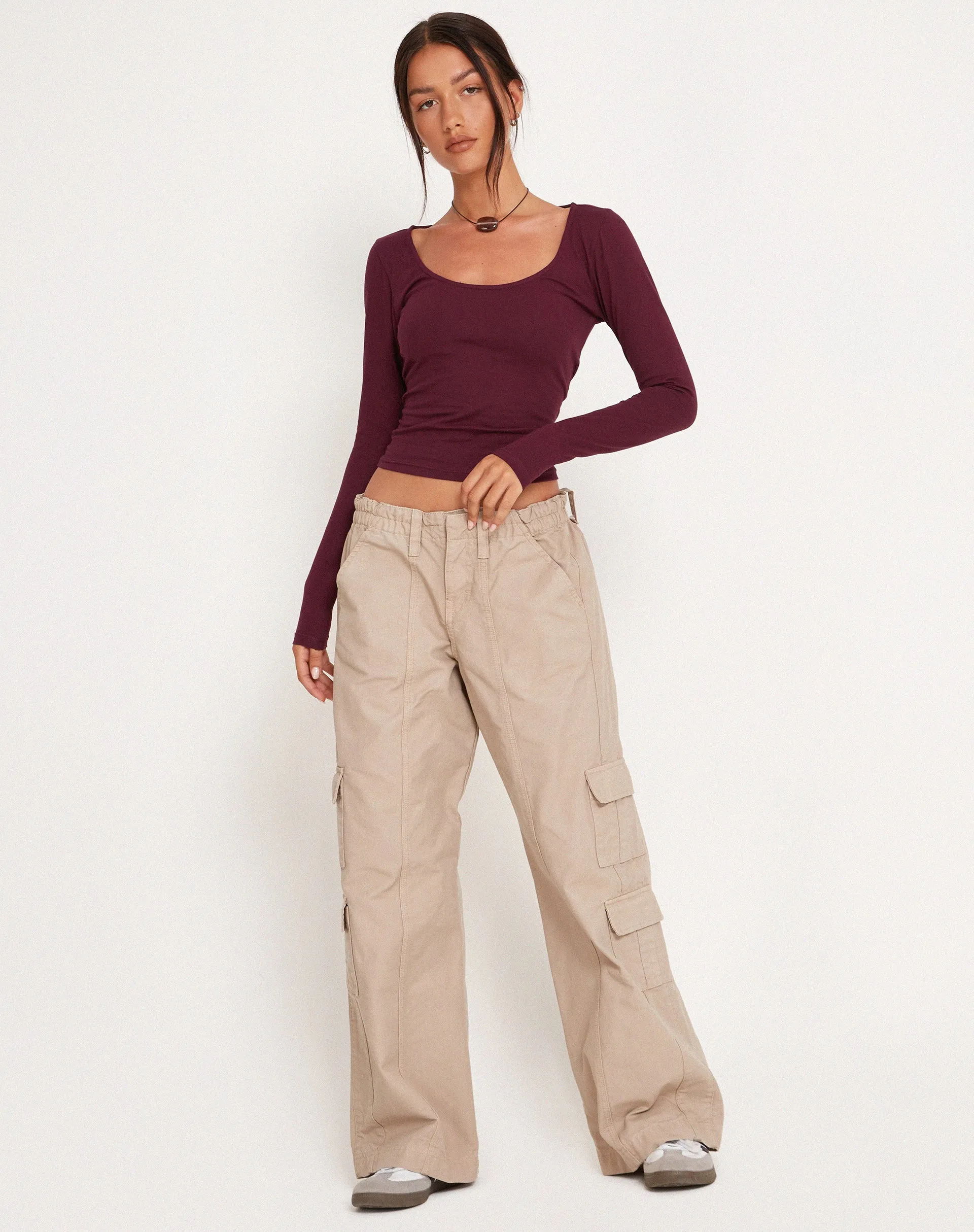 Bonlo Long Sleeve Top in Fig sold by Motel Rocks product image thumbnail 5