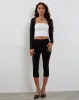 Avya Lace Trim Shrug Top in Lycra Lace Black sold by Motel Rocks