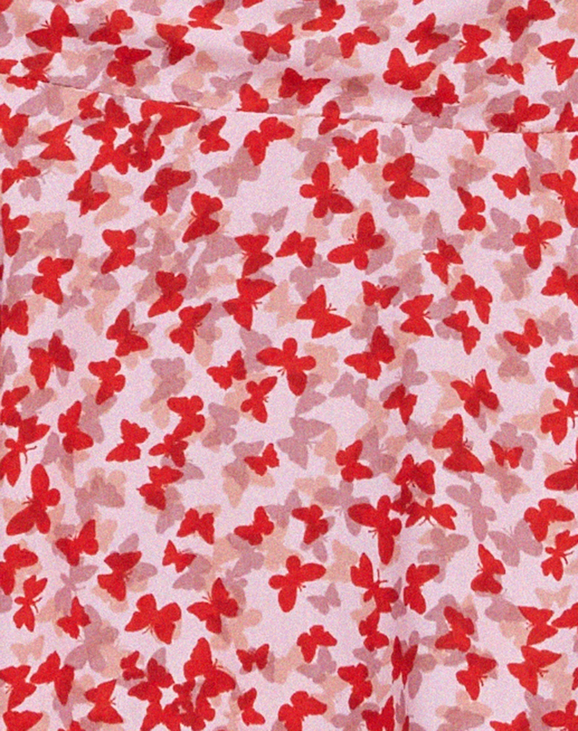 Rara Mini Skirt in Ditsy Butterfly Peach and Red sold by Motel Rocks product image thumbnail 5