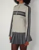 MOTEL X JACQUIE Oliver Zip Up Jacket in Grey PU with Dark Grey Stripe sold by Motel Rocks