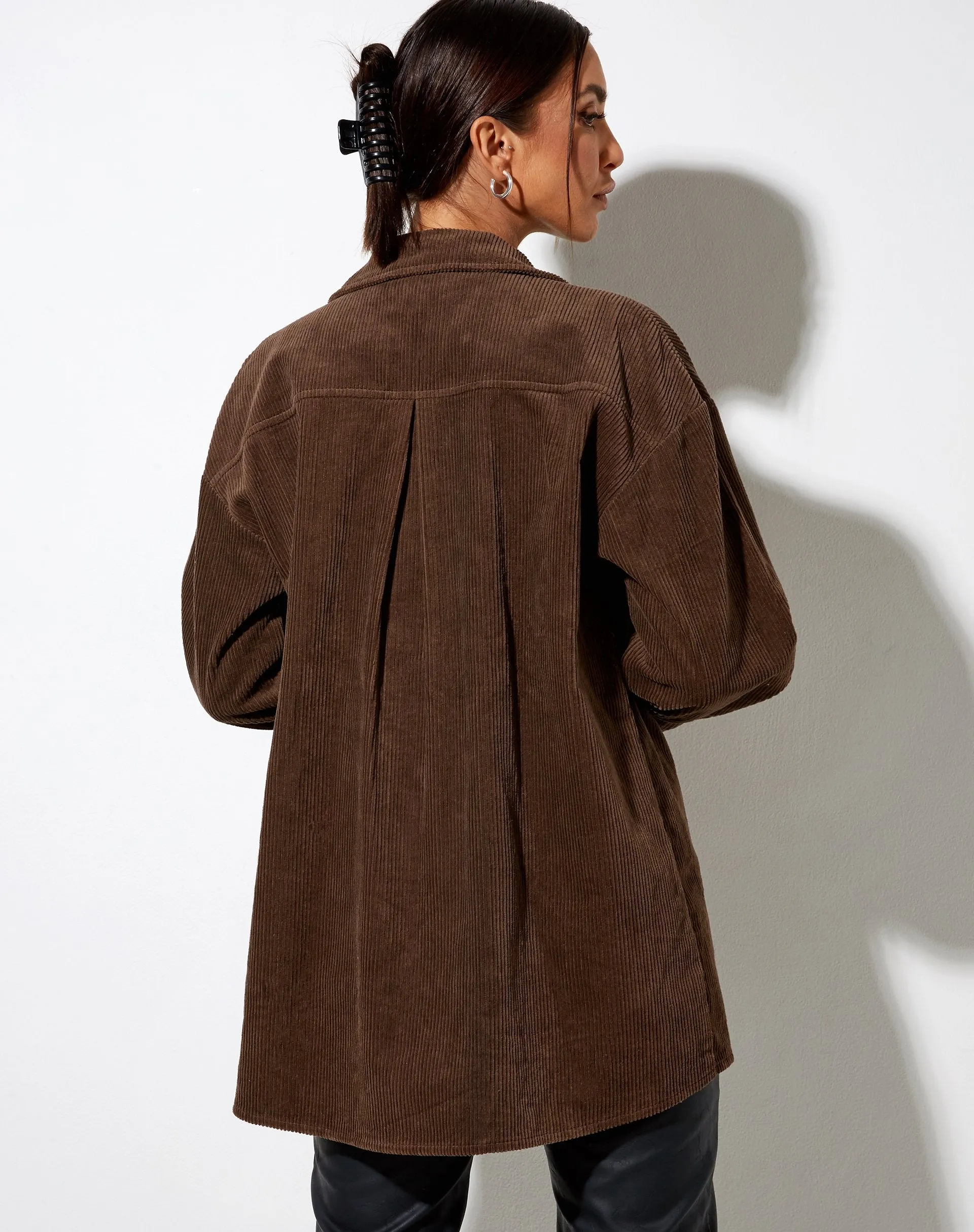 Marcy Shirt in Corduroy Brown sold by Motel Rocks product image thumbnail 5