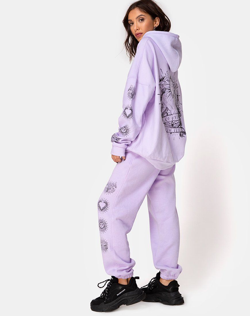 Oversize Hoody in Lilac 'All Of My Bones' sold by Motel Rocks product image thumbnail 2