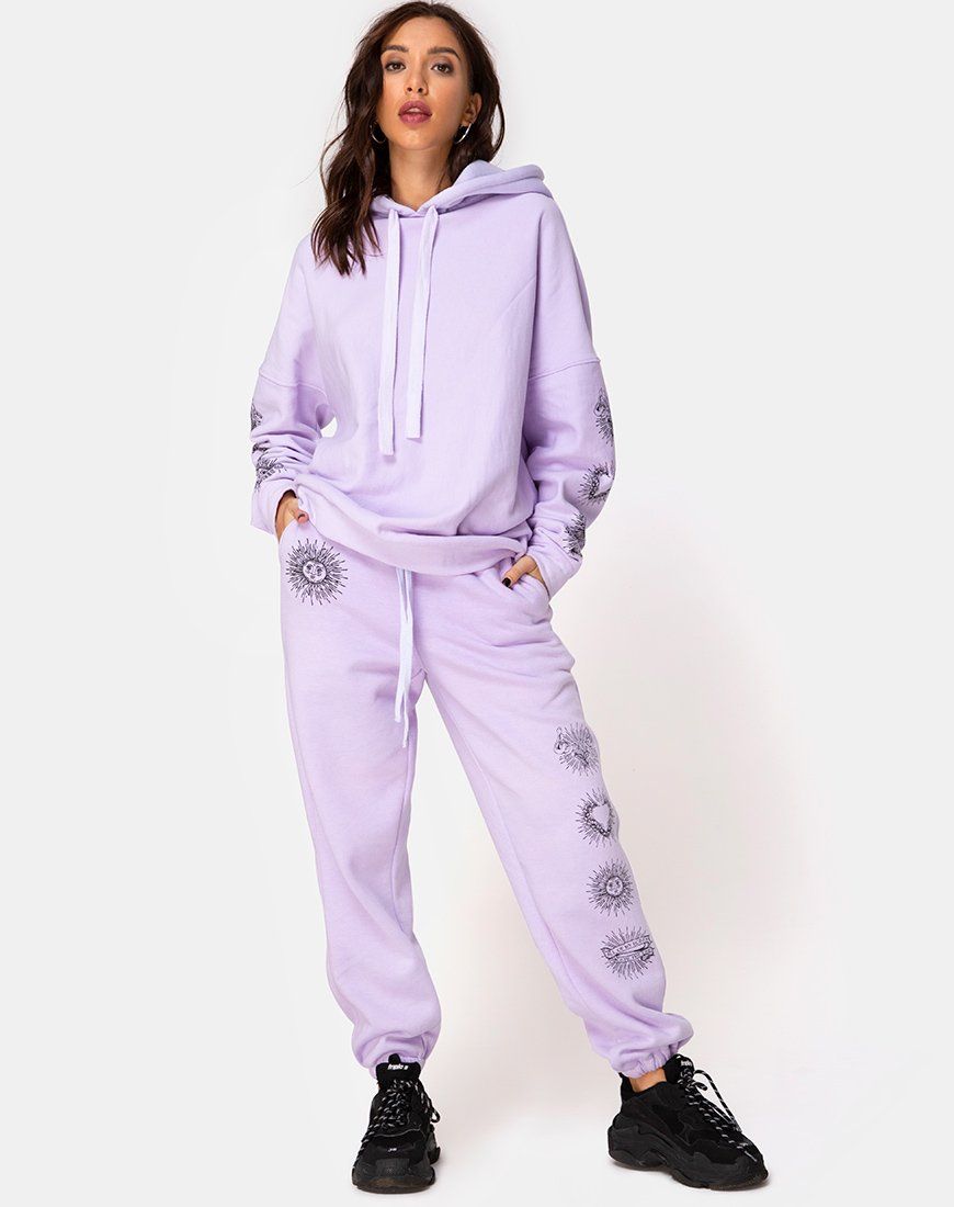 Oversize Hoody in Lilac 'All Of My Bones' sold by Motel Rocks product image thumbnail 3