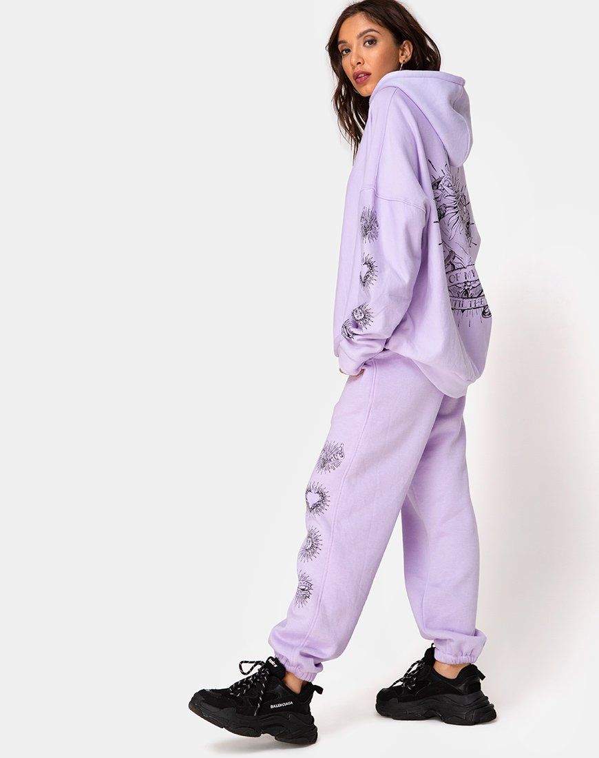 Oversize Hoody in Lilac 'All Of My Bones' sold by Motel Rocks product image thumbnail 4
