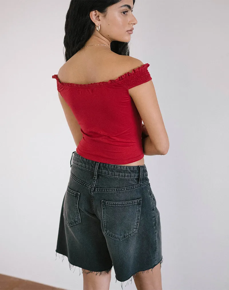 Dovica Lace Trim Corset Top in Adrenaline Red sold by Motel Rocks product image thumbnail 3