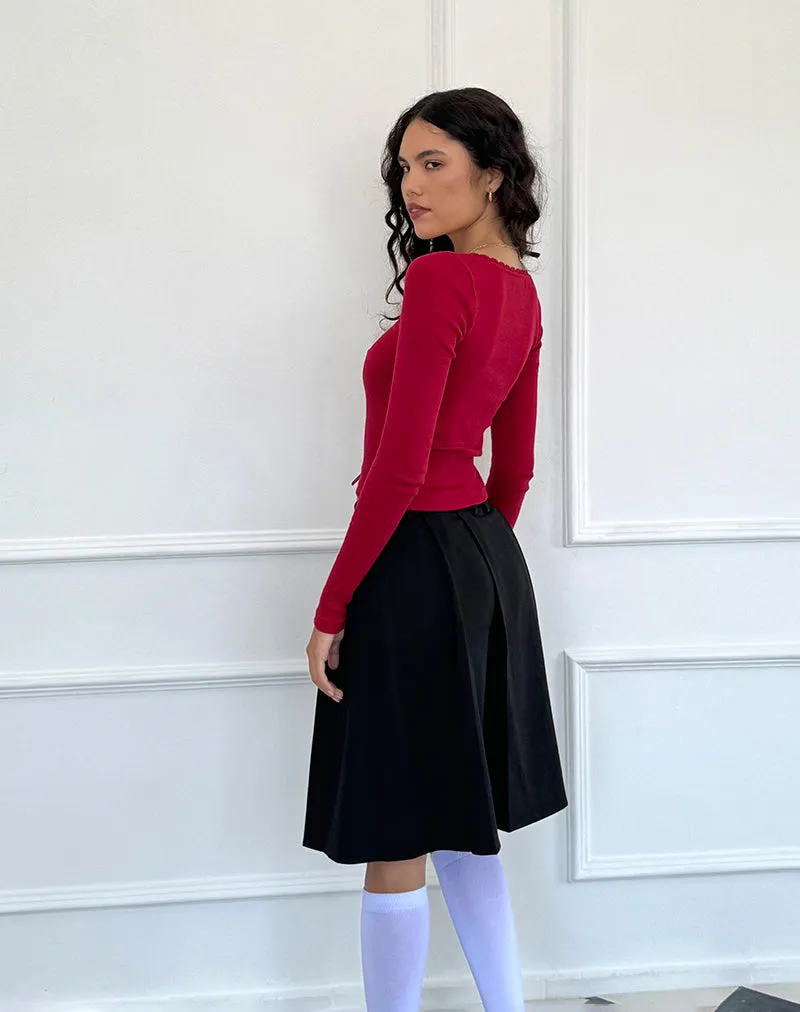 Bovita Long Sleeve Top in Adrenaline Red sold by Motel Rocks product image thumbnail 3