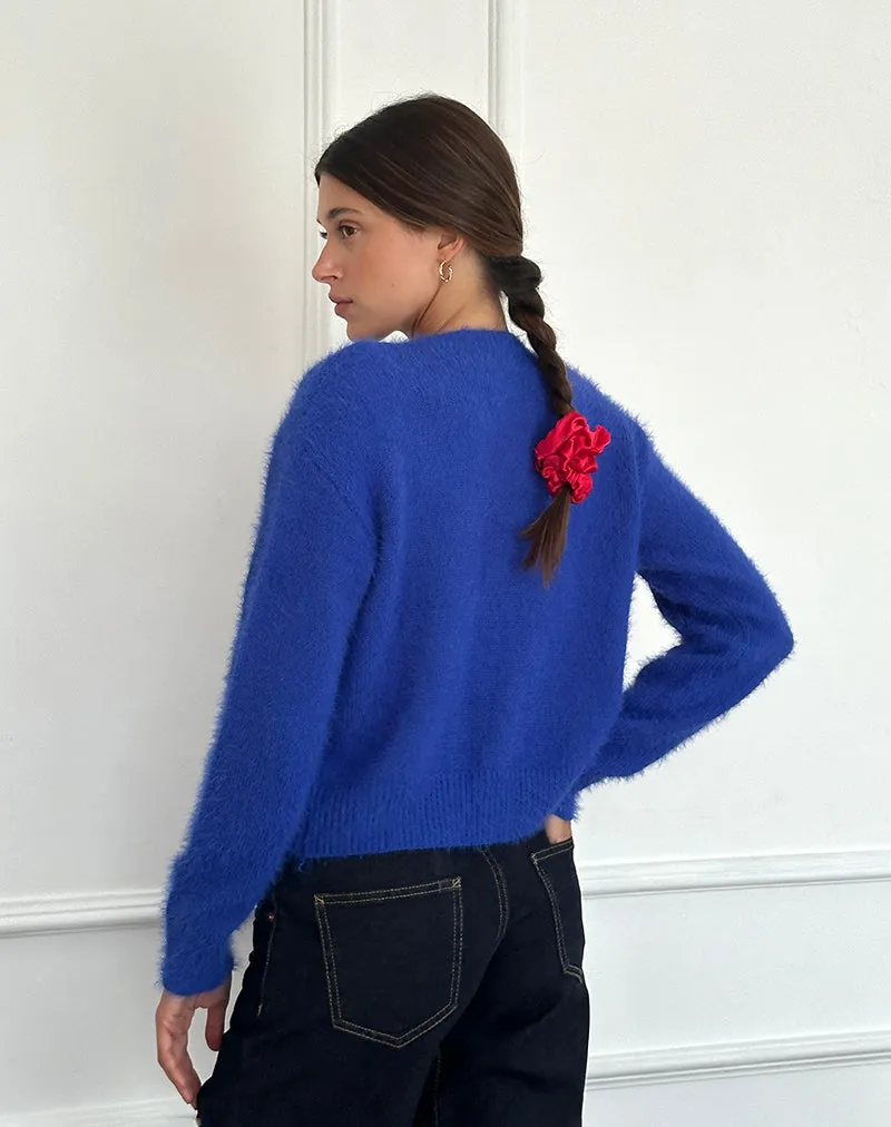 Audrina Cardigan in Fluffy Cobalt Blue sold by Motel Rocks product image thumbnail 4