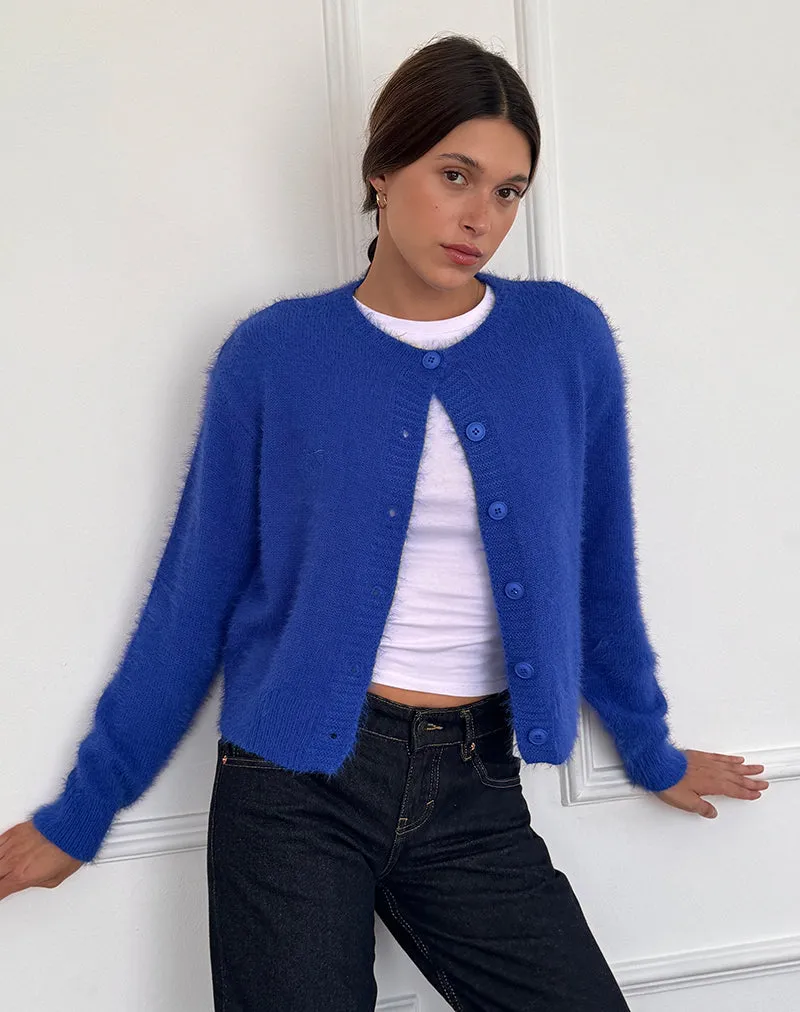 Audrina Cardigan in Fluffy Cobalt Blue sold by Motel Rocks product image thumbnail 3