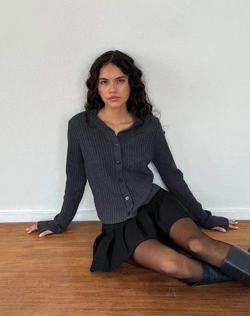 Samaya Knit Cardigan in Dark Charcoal sold by Motel Rocks product image thumbnail 2