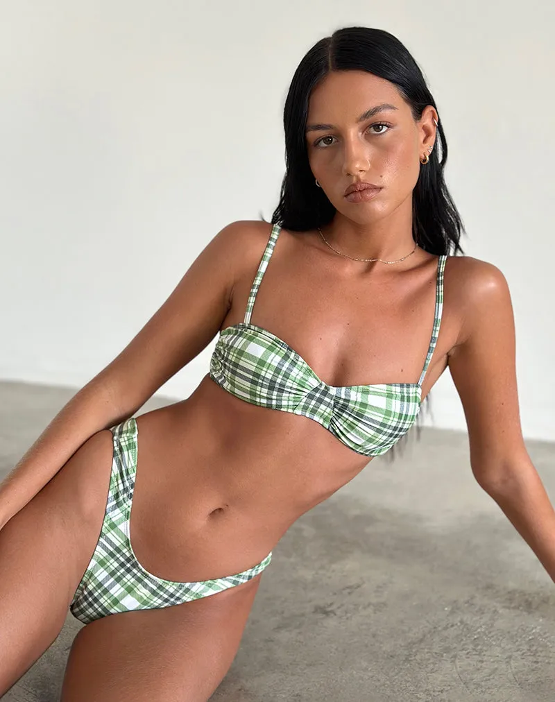 Farida Bikini Bottom in Green Tartan sold by Motel Rocks product image thumbnail 3