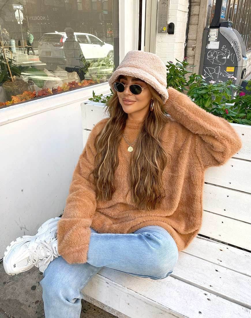 Edgen Jumper in Knitted Tan sold by Motel Rocks product image thumbnail 2