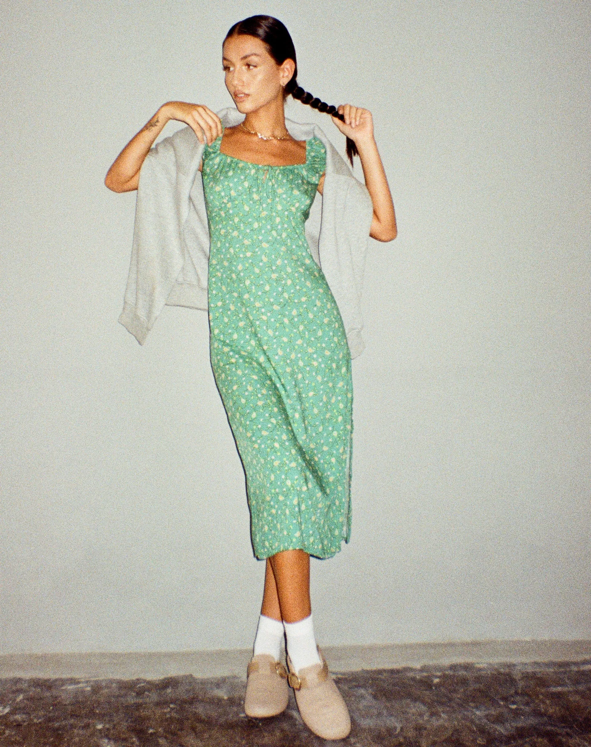 Lona Midi Dress in Paisley Fun Green sold by Motel Rocks product image thumbnail 2