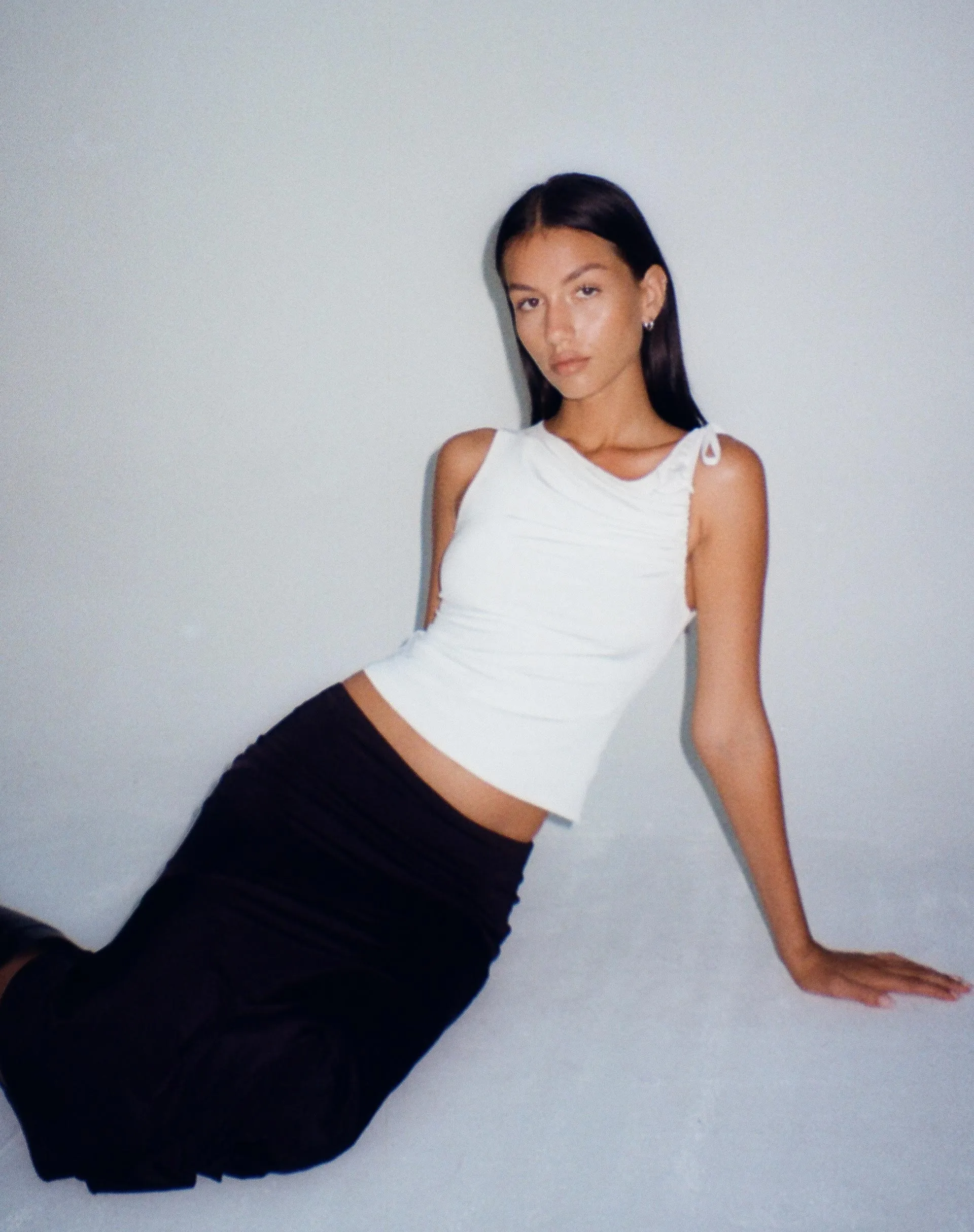 Hagne Crop Vest Top in Off White sold by Motel Rocks product image thumbnail 2