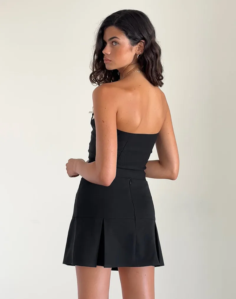 Matuha Bandeau Top in Black with Ivory Bow sold by Motel Rocks product image thumbnail 5