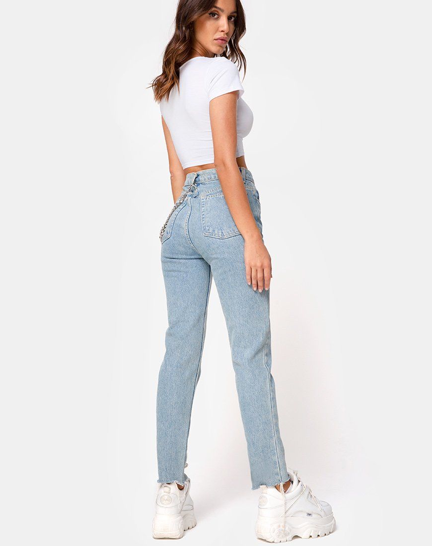 Tindy Top in White w/ Black Butterfly Embro sold by Motel Rocks product image thumbnail 4