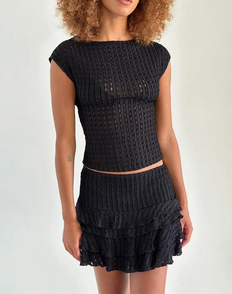 Nova Top in Crinkle Jet Black sold by Motel Rocks product image thumbnail 3