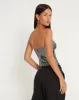 Urban X Motel Dena Bandeau Crop Top in Silver Shimmer sold by Motel Rocks