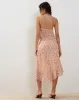 Rans Waterfall Hem Chiffon Midi Skirt in Peach Cherry Blossom sold by Motel Rocks