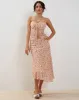 Rans Waterfall Hem Chiffon Midi Skirt in Peach Cherry Blossom sold by Motel Rocks