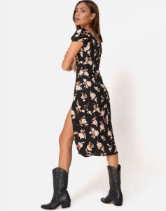 Milla Midi Dress in Peach Rose sold by Motel Rocks
