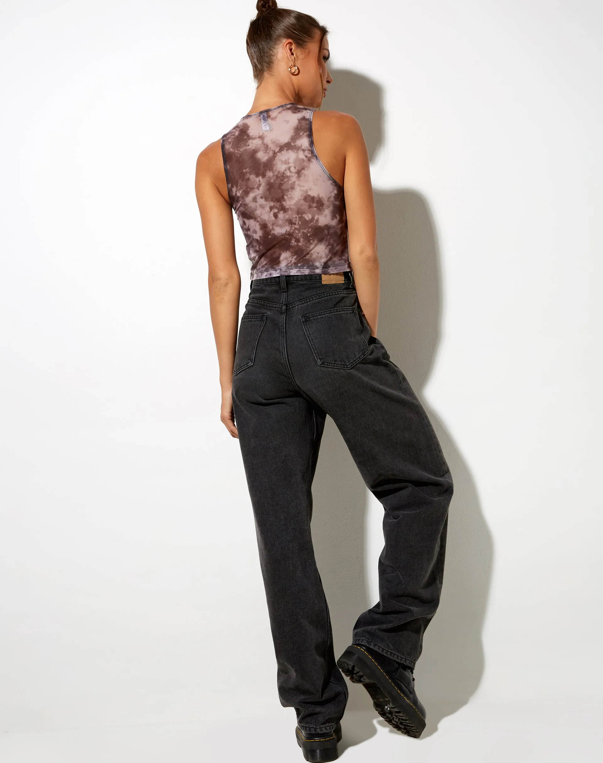Barika Top in Mesh Smoke Black Grey sold by Motel Rocks product image thumbnail 2